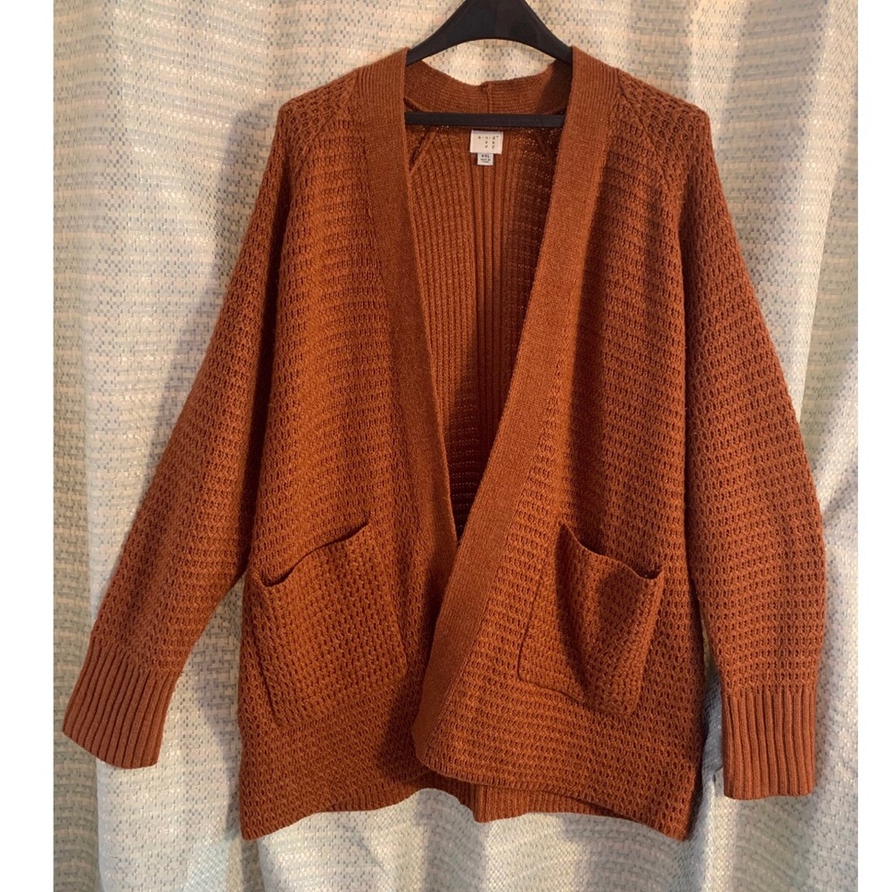 A New Day - Rust Open Cardigan